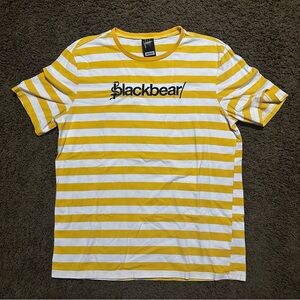 Blackbear Merch Yellow and White Short Sleeve Tee with Striped Pattern